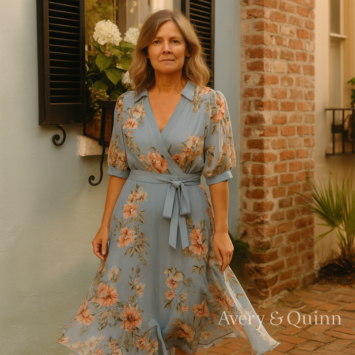 Gaylla | Floral V-Neck Midi Dress