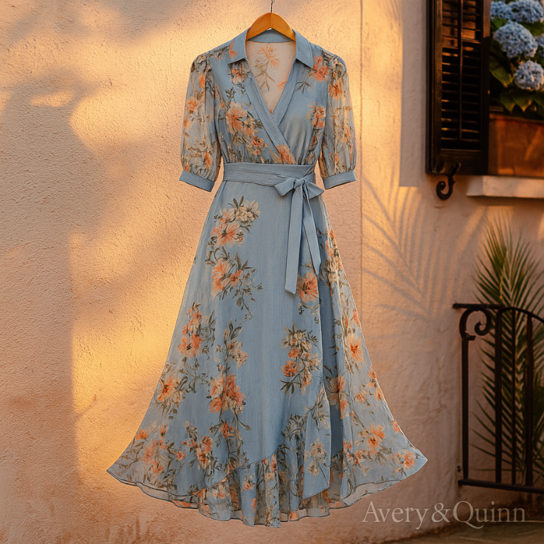 Gaylla | Floral V-Neck Midi Dress