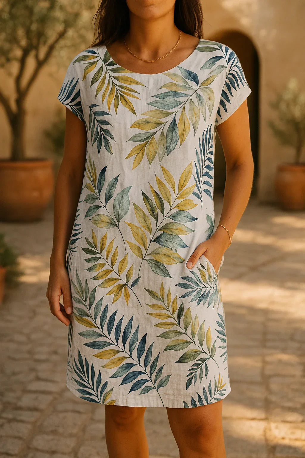 Reign | Elegant Cotton and Linen Dress